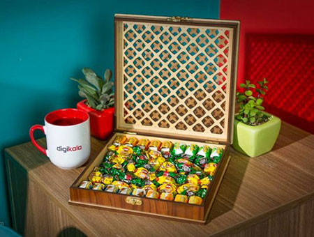 جعبه چوبی شکلات طرح اصفهان